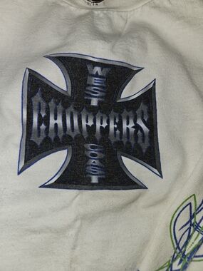 Vintage 90s West Coast Choppers - White Longsleeve With graphic - Youth 12/14